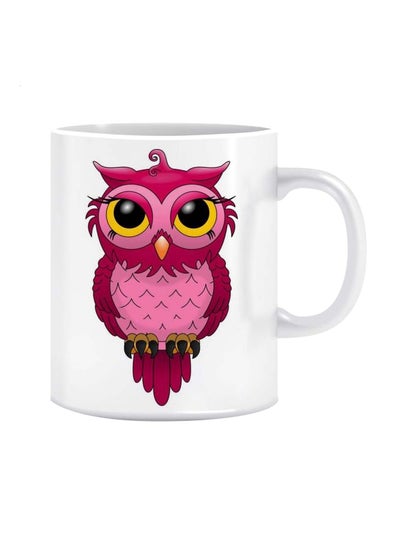 Buy Printed Ceramic Coffee Mug White/Pink in Egypt