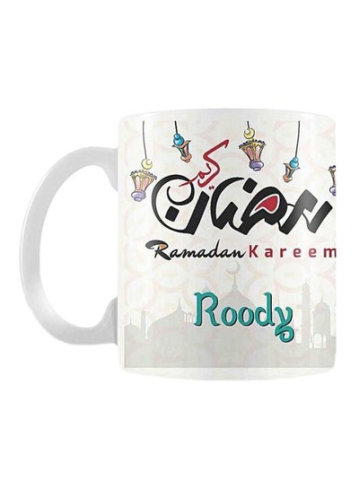 Buy Printed Ceramic Mug White/Blue/Red in Egypt