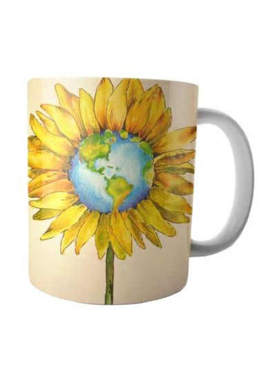 اشتري Floral Printed Coffee Mug بيج/أصفر/أزرق Standard في مصر