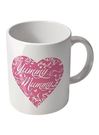 Buy Printed Ceramic Coffee Mug White/Pink in Egypt