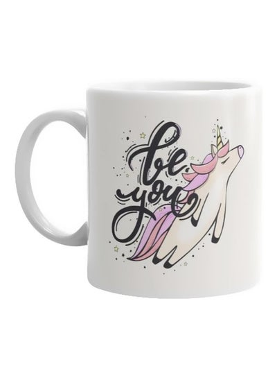 Buy Printed Ceramic Mug White/Black/Pink in Egypt