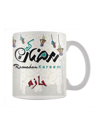 Buy Printed Ceramic Mug White/Black/Red in Egypt