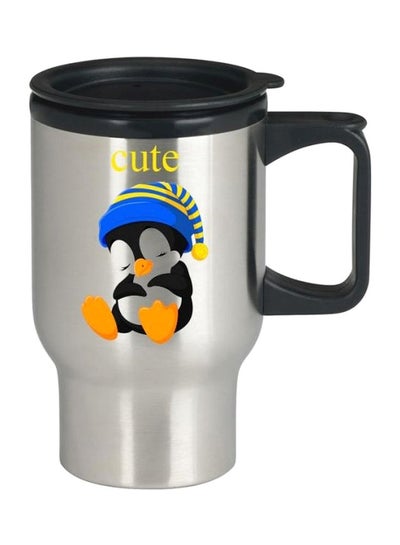 Buy Stainless Steel Mug Silver/Black/Orange in Egypt