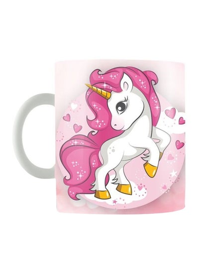 Buy Ceramic Coffee Mug Pink/Grey/Yellow in Egypt