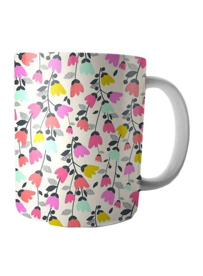 Buy Printed Ceramic Mug White/Pink/Yellow in Egypt