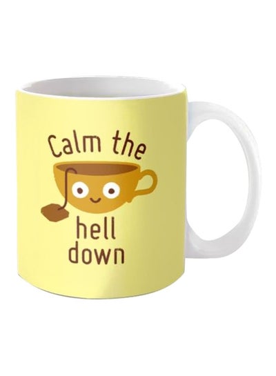 Buy Ceramic Coffee Mug Yellow/Brown in Egypt