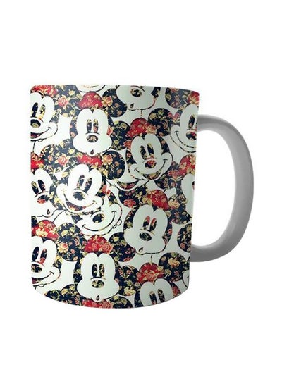 Buy Printed Ceramic Coffee Mug White/Black/Beige Standard in Egypt