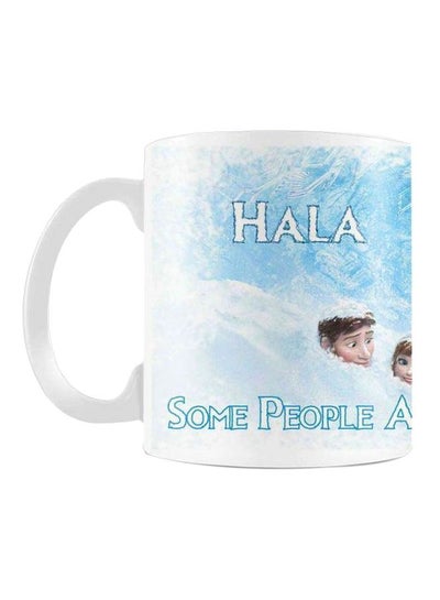 Buy Printed Ceramic Coffee Mug Blue/White/Beige in Egypt