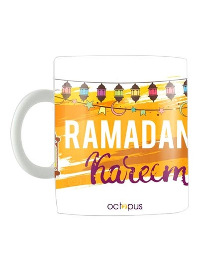 Buy Ramadan Kareem Printed Coffee Mug White/Orange/Purple in Egypt