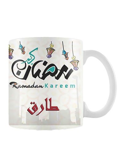 Buy Printed Ceramic Mug White/Blue/Black in Egypt