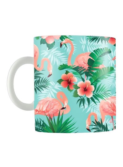 Buy Printed Ceramic Coffee Mug Blue/Pink/Green in Egypt