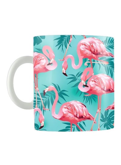 Buy Printed Ceramic Coffee Mug Blue/Pink/Green in Egypt