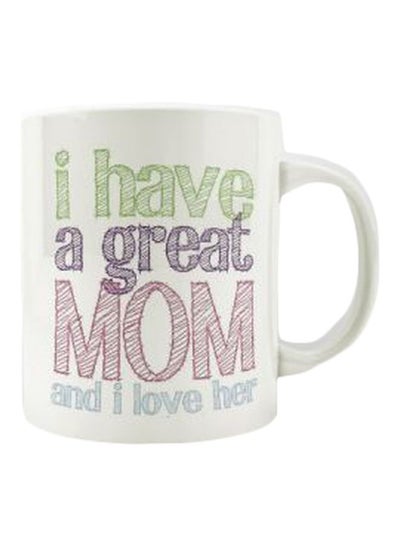 Buy Quote Printed Mug White/Pink/Green 350ml in Egypt