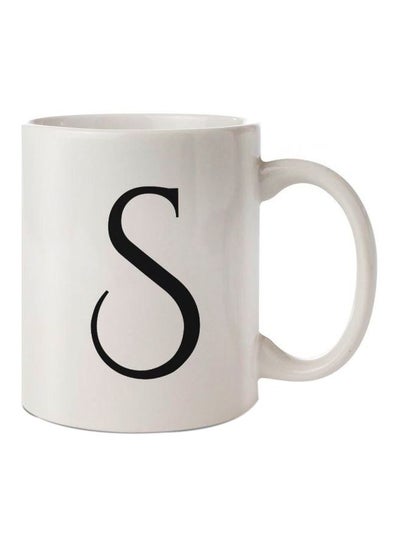 Buy S Letter Printed Mug White/Black Standard in Egypt
