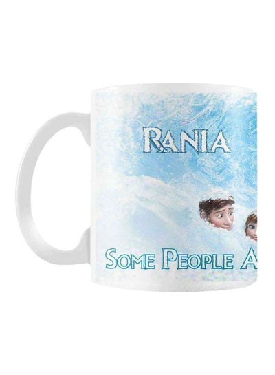 Buy Printed Ceramic Coffee Mug White/Blue/Brown in Egypt