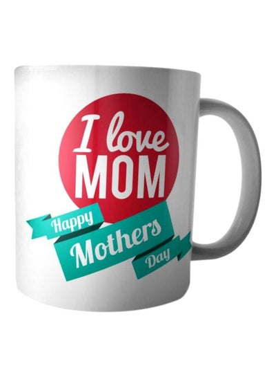 Buy Happy Mother's Day Printed Ceramic Mug White/Red/Blue in Egypt