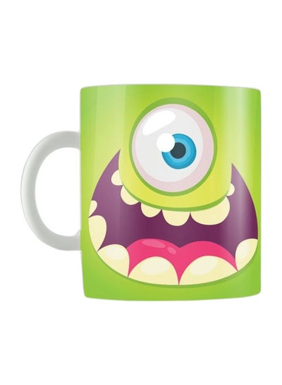 Buy Printed Ceramic Coffee Mug Green/Purple One Size in Egypt