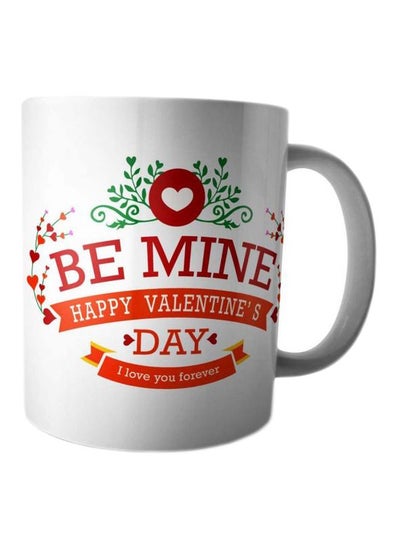 اشتري Happy Valentine's Day Printed Coffee Mug White/Red/Green في مصر