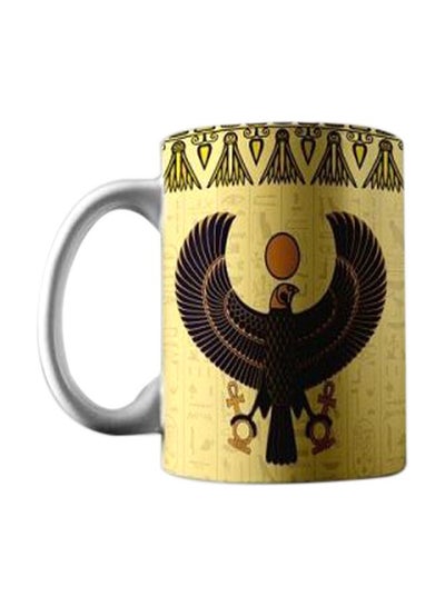 Buy Printed Ceramic Mug Brown/Orange/Green in Egypt