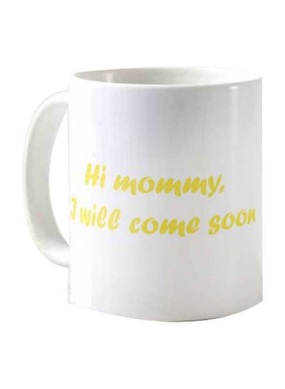 Buy Printed Ceramic Coffee Mug White/Yellow One Size in Egypt