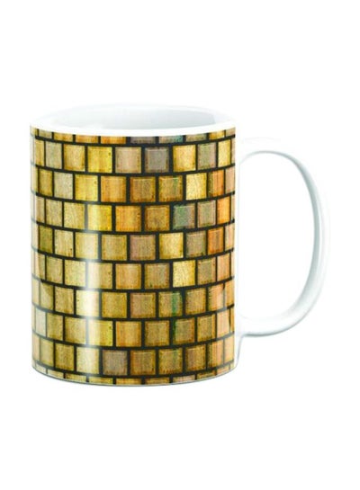 Buy Printed Porcelain Mug Yellow/Black/White in Egypt