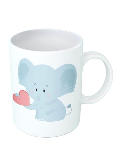 Buy Cute Elephant Printed Mug White/Blue/Red Standard in Egypt