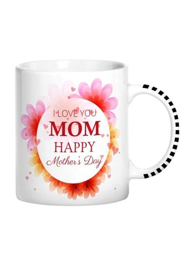 Buy Printed Ceramic Mug White/Pink/Red in Egypt