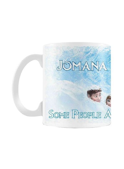 Buy Printed Ceramic Coffee Mug White/Blue/Brown in Egypt