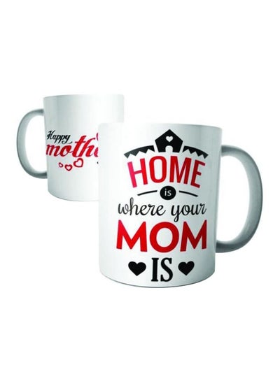 Buy Printed Ceramic Mug White/Black/Red in Egypt