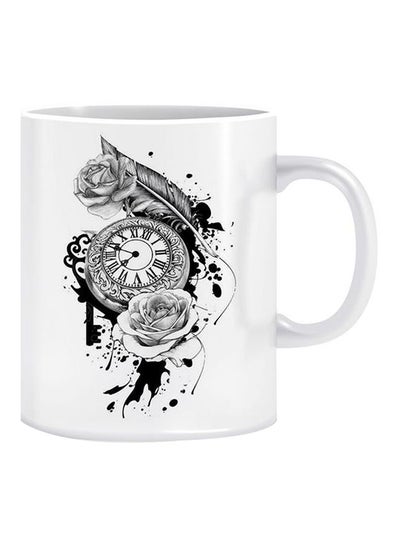 Buy Printed Ceramic Mug White/Black in Egypt