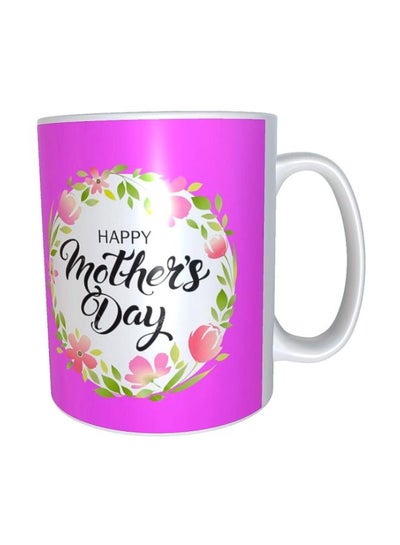 Buy Printed Ceramic Mug White/Black/Pink in Egypt