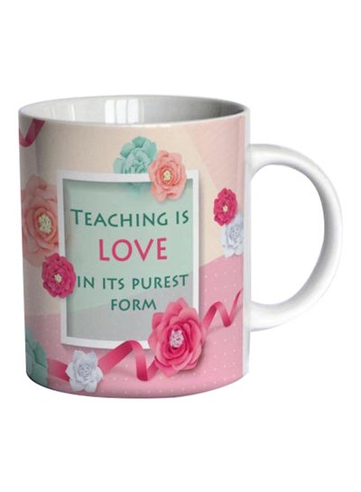 Buy Printed Ceramic Mug Pink/White/Beige in Egypt