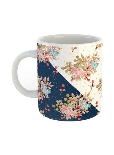 Buy Printed Porcelain Mug White/Blue in Egypt