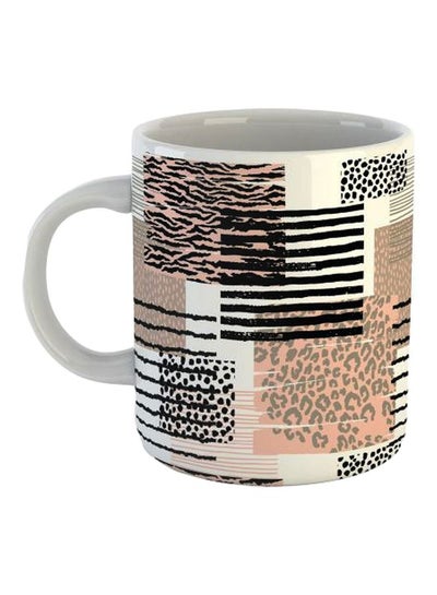 Buy Printed Porcelain Coffee Mug Beige/Brown/Black in Egypt