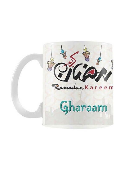 Buy Printed Ceramic Mug White/Blue/Black in Egypt