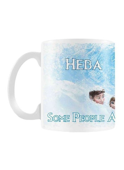 Buy Printed Ceramic Coffee Mug White/Blue/Beige in Egypt