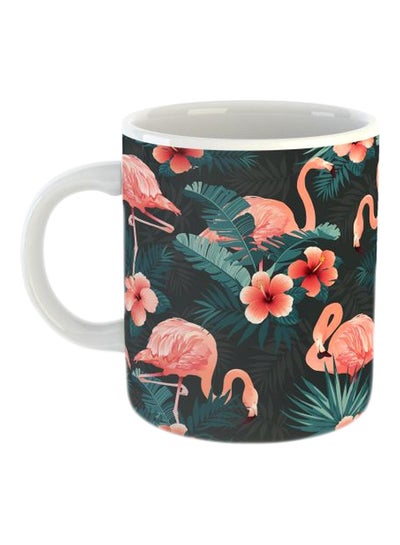 Buy Printed Porcelain Coffee Mug Green/Pink in Egypt