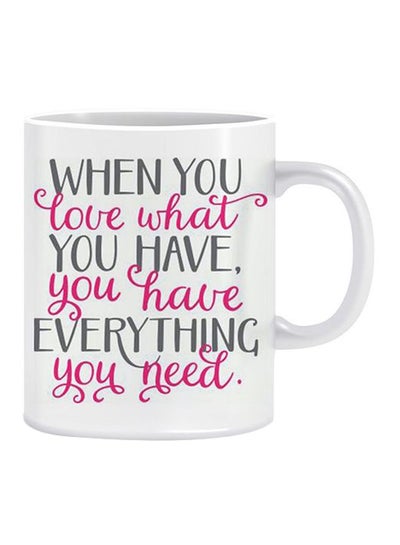 Buy Quote Printed Ceramic Mug White/Grey/Pink in Egypt