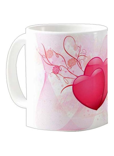 Buy Printed Ceramic Coffee Mug White/Red/Pink One Size in Egypt