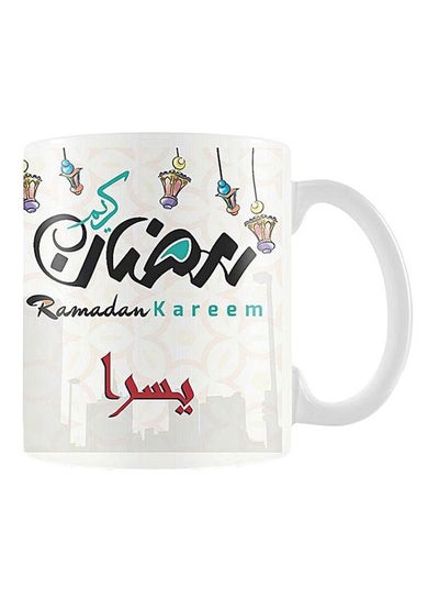 Buy Printed Ceramic Mug Black/Red/White in Egypt