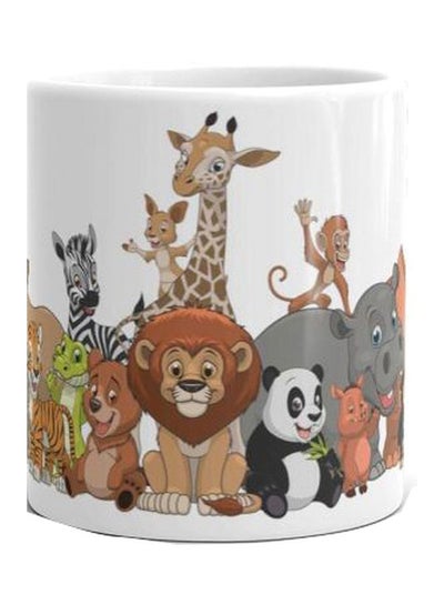 Buy Printed Ceramic Mug White/Brown/Grey in Egypt