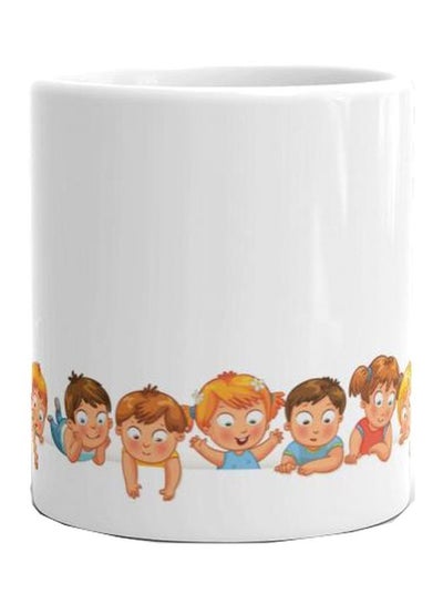 Buy Printed Porcelain Mug White/Beige/Yellow in Egypt