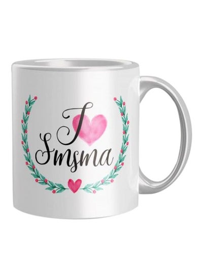 Buy Printed Ceramic Coffee Mug White/Black/Pink One Size in Egypt