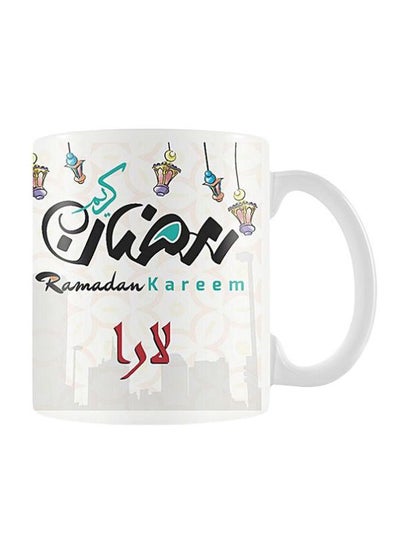 Buy Printed Ceramic Coffee Mug White/Red/Black in Egypt