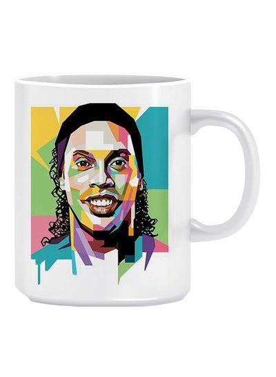 Buy Printed Ceramic Coffee Mug Black/Blue/Pink in Egypt