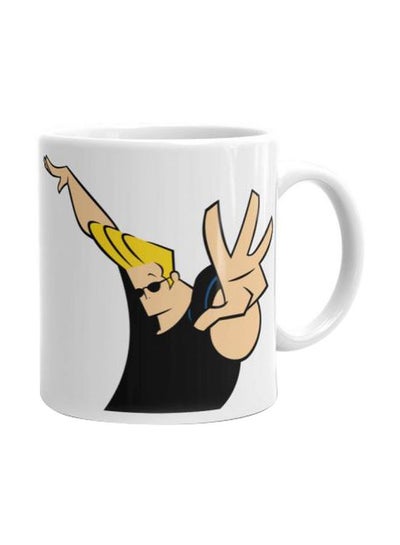 Buy Printed Ceramic Mug White/Black/Beige in Egypt