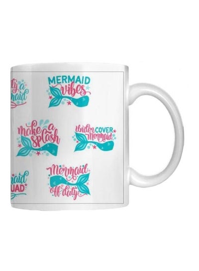 Buy Printed Ceramic Mug Pink/White/Blue in Egypt