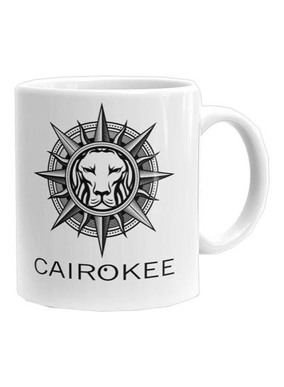 Buy Printed Ceramic Mug Black/White in Egypt