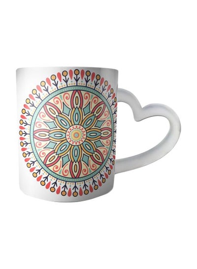 Buy Ceramic Printed Mug White/Red/Yellow in Egypt