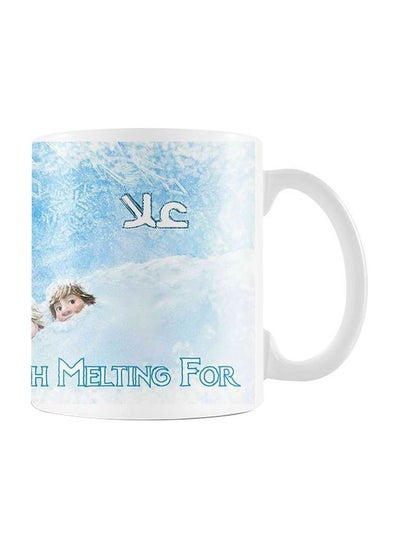 Buy Printed Ceramic Coffee Mug White/Blue/Beige in Egypt